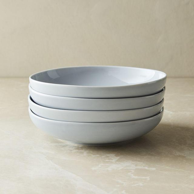 Organic Porcelain Low Bowl, Chambray, Set of 4