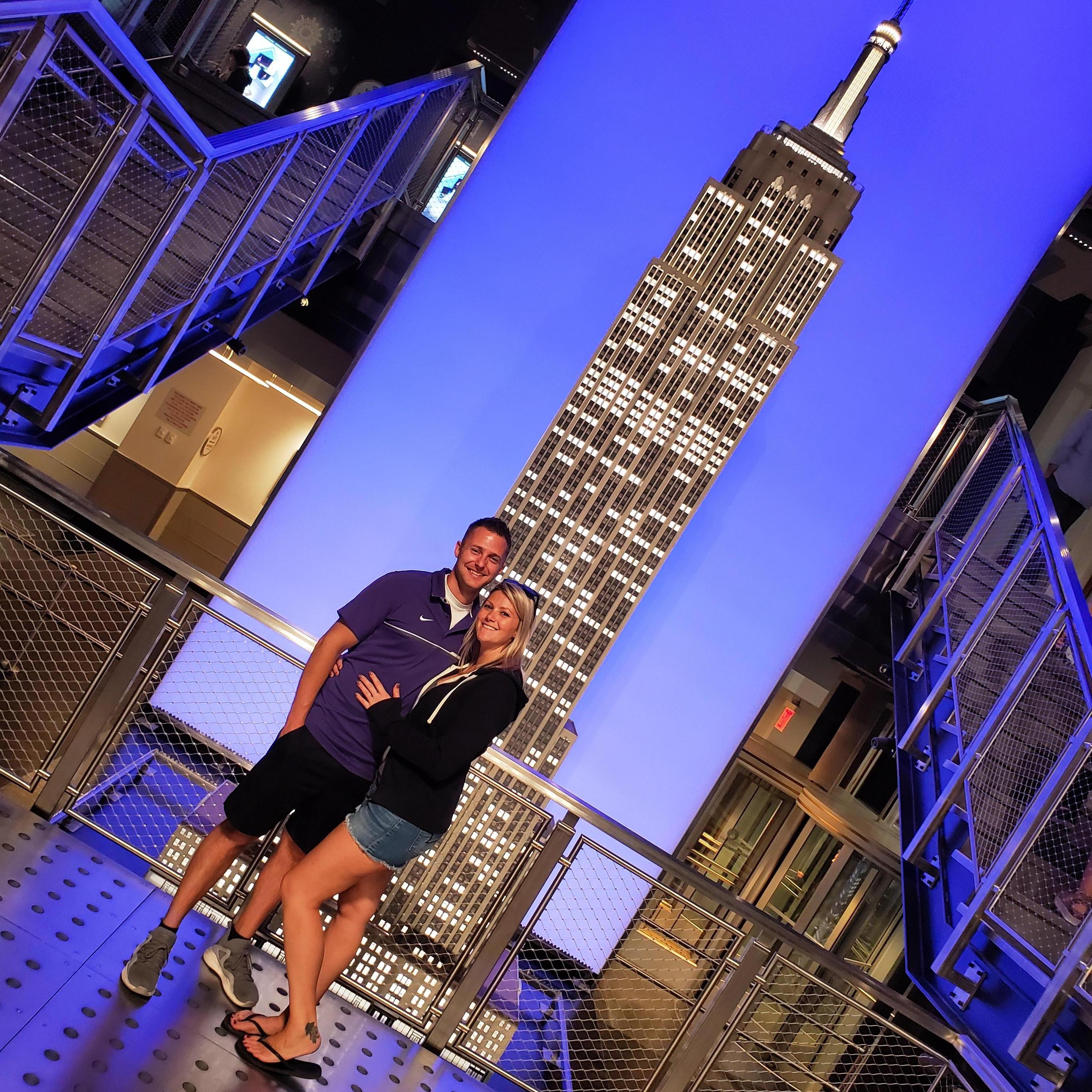 Visiting the Empire State Building in New York.