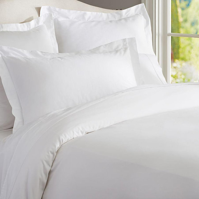 PB Essential 300-Thread-Count Sateen Bedding Set, King, White