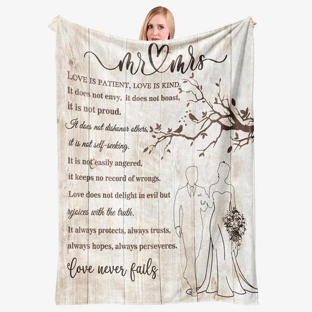 Wedding Gifts for Couples 2025 Soft Blanket, Bridal Shower Gifts for Bride to Be, Anniversary Romantic Gifts for Her, Wedding Gifts for Newlyweds Wedding Throw Blanket 60 * 80