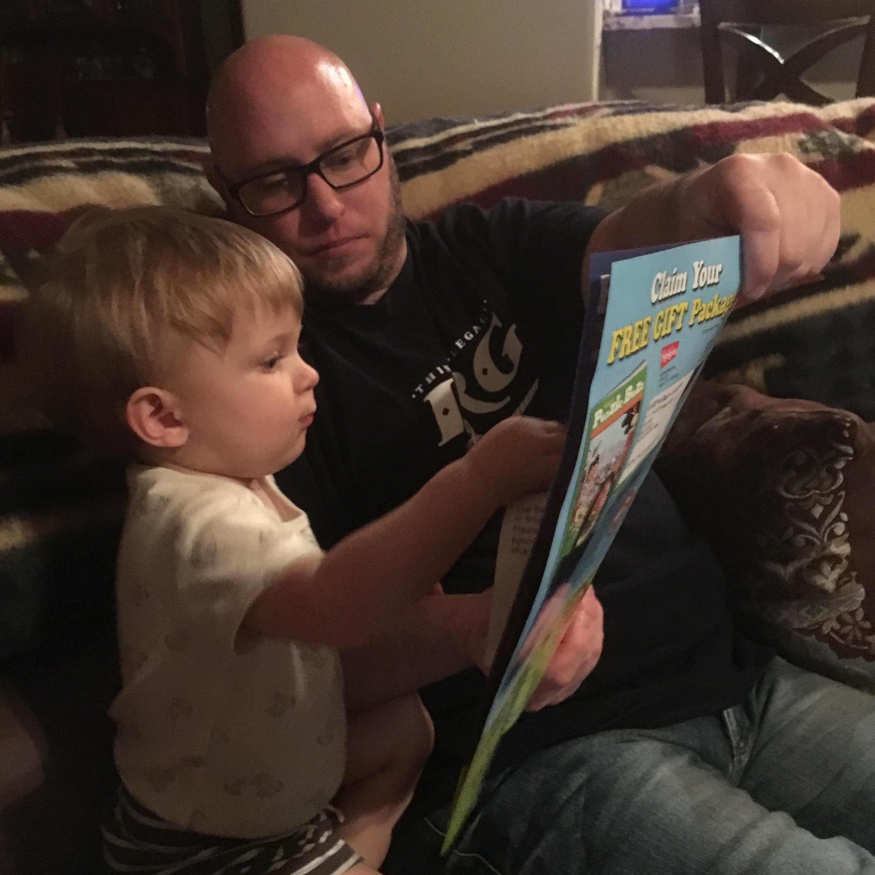 Reading with our sweet nephew Henry