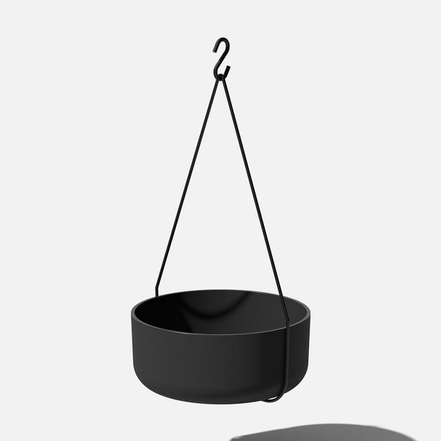 Hevea Hanging Bowl Planter, Black