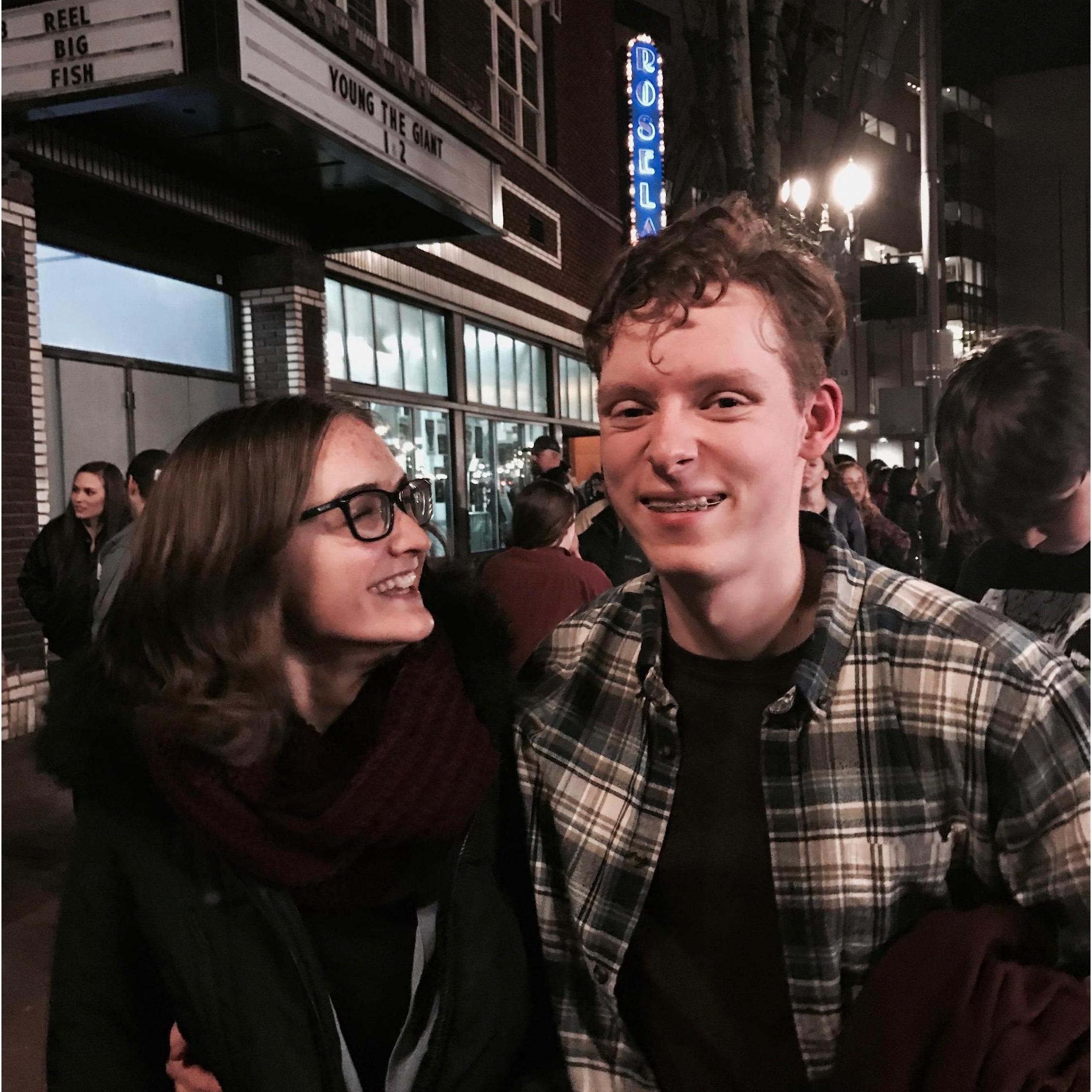 We love live music, so whenever we're in the same state, we try to catch a show. This was Young the Giant at the Roseland Theater in Portland.