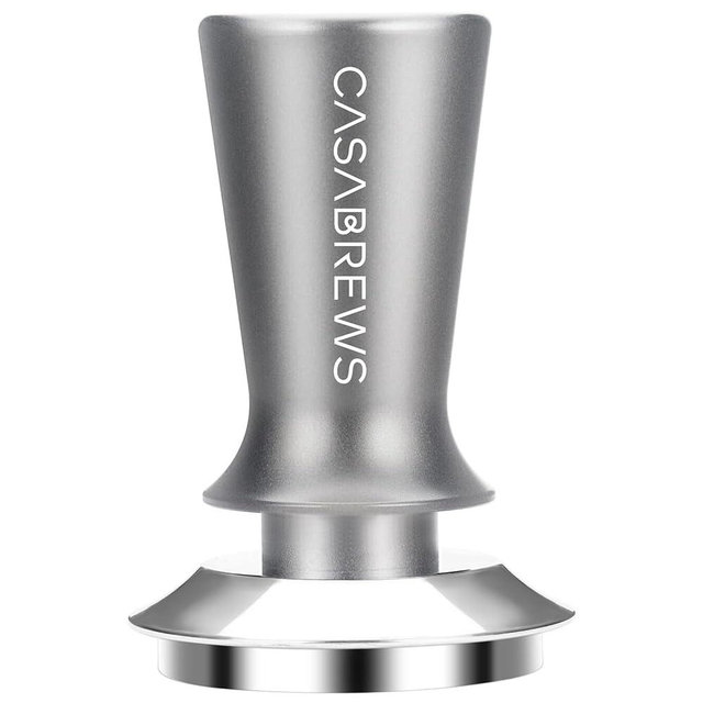 CASABREWS Espresso Tamper 51mm, Premium Calibrated Espresso Coffee Tamper 30lb Coffee Tamper with Spring Loaded, 100% Flat Stainless Steel Base Tamper Fits for 51mm Portafilter, Grey