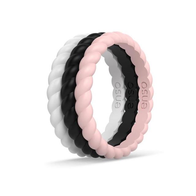 Enso Rings Stackable Braided Silicone Wedding Ring Bundles – Comfortable and Flexible Design - Multi-Packs