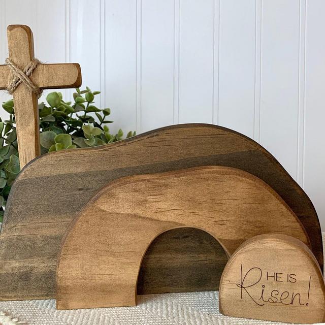 Empty Tomb Display / Empty tomb Easter decor Easter creche Resurrection scene Christian Easter decor He is Risen Jesus Tomb P
