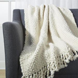 Cozy Weave Ivory Throw