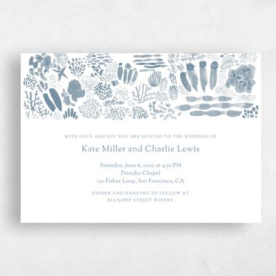 Blue Wedding Invitation - Wrightsville Edge