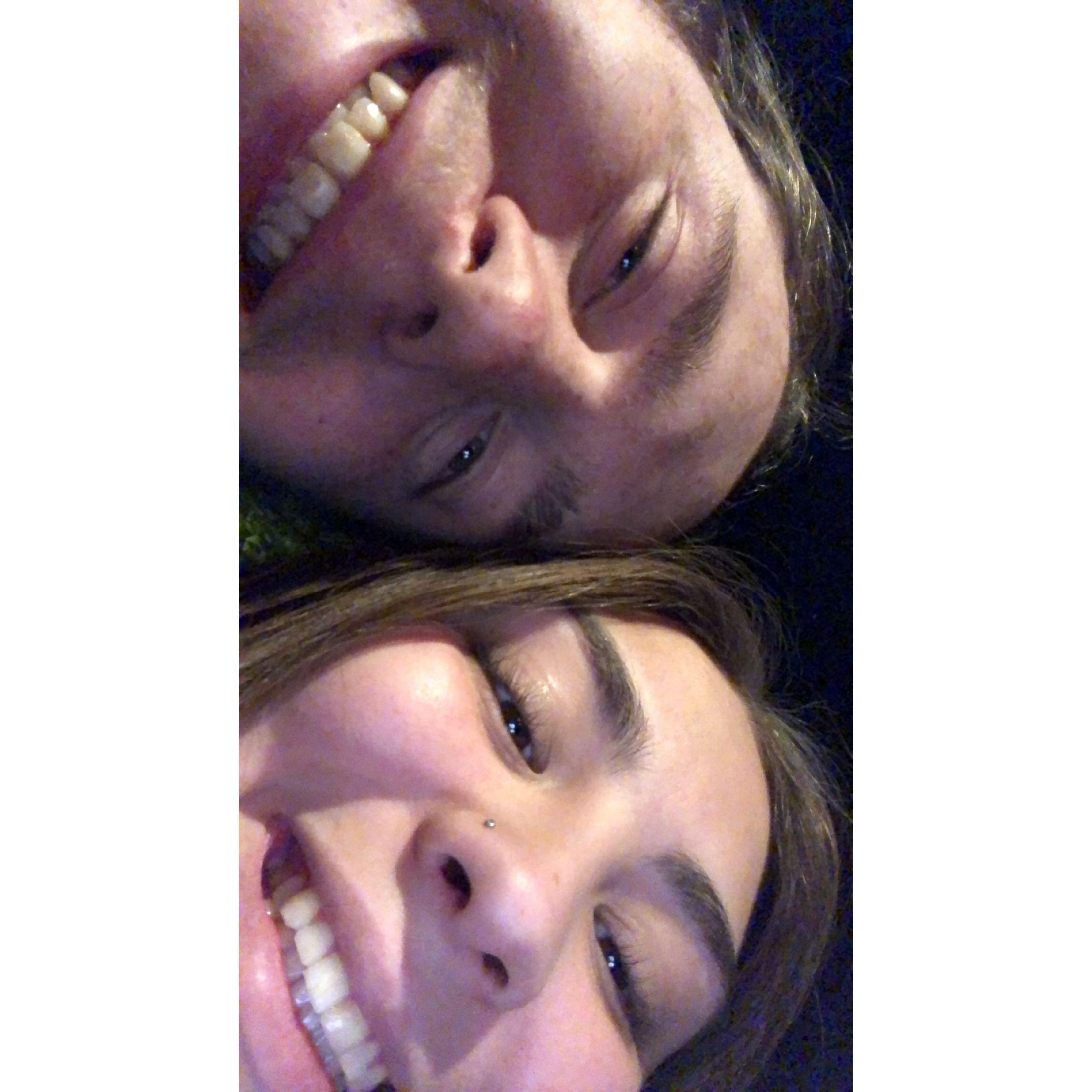 Cheesing for the camera.
