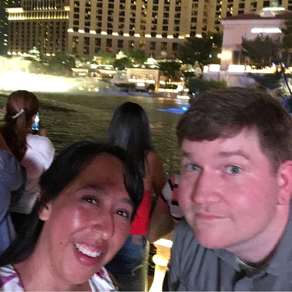 The Fountains at Bellagio on a sweltering Vegas night