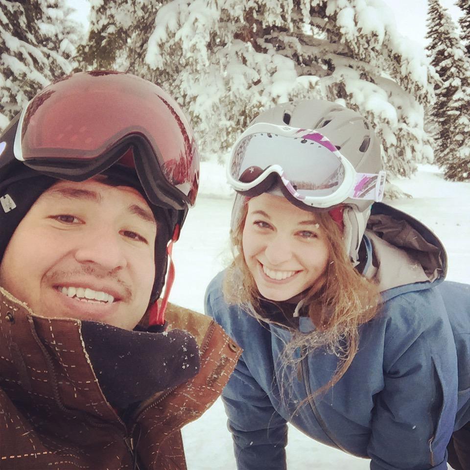 Snowboarding together