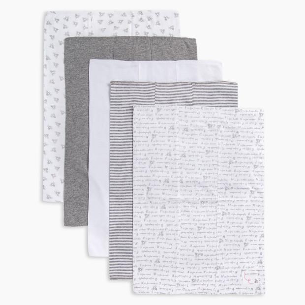 Burt's Bees BabyOrganic Burp Cloth (5 Pack)- Heather Grey
