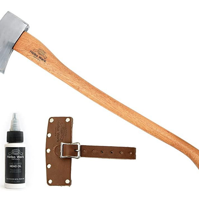 1844 Helko Werk Germany Classic Forester - 3.5 lb Felling Axe - Made in Germany Multi-Purpose Cutting and Felling Axe for Felling Trees, Cutting and Splitting Wood - Head 3.5 lbs, Handle 31 in.(10495)