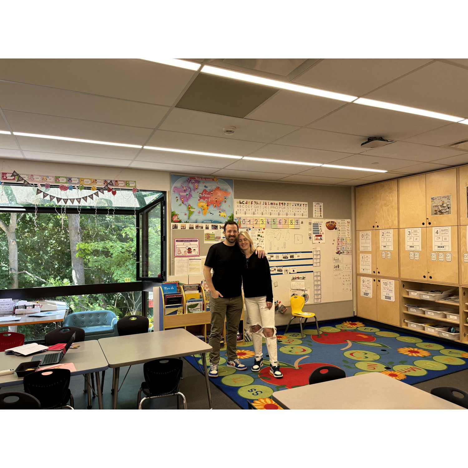 30 years later…our old classroom in Grades 3 & 4…about to be engaged but only 1 of us knows it…