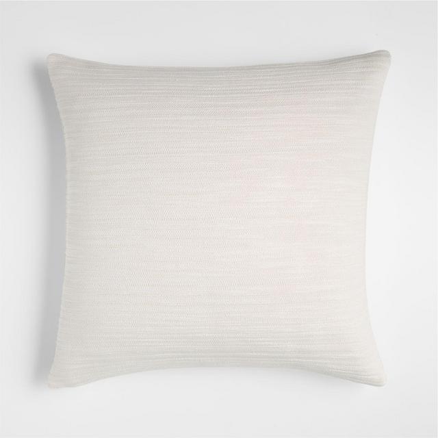 Correto 20" Ivory Textured Pillow Cover with Feather-Down Insert