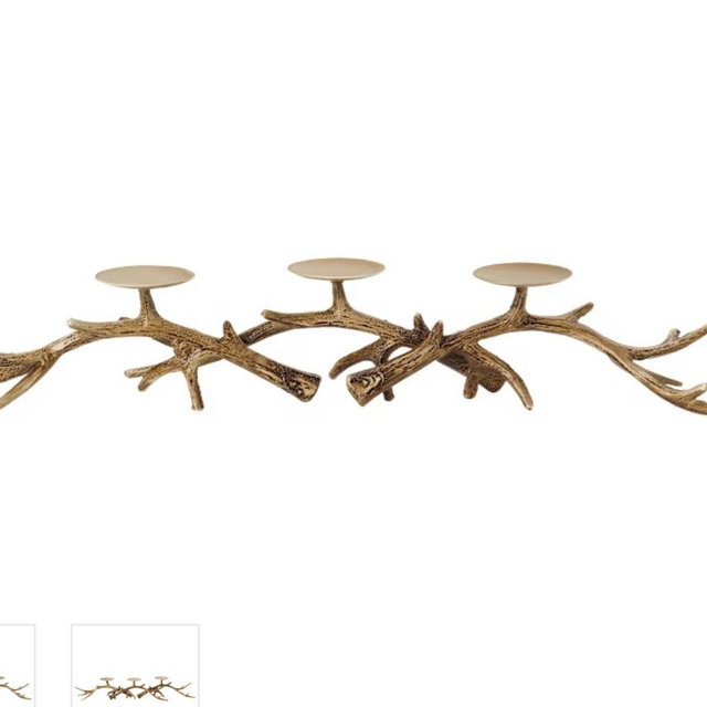 White River Home Iron Antler Candle Holder