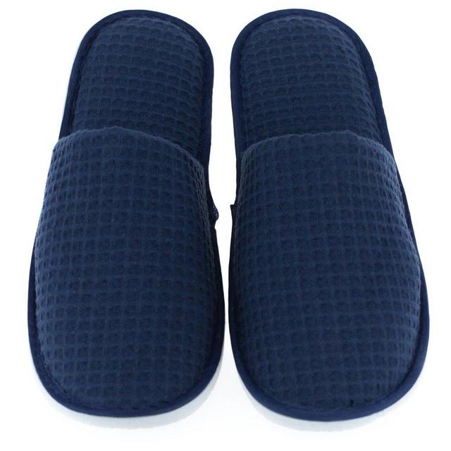 Luxehome Set of 5 Closed Toe Waffle Spa Slippers Include 2 Different Sizes and Colors