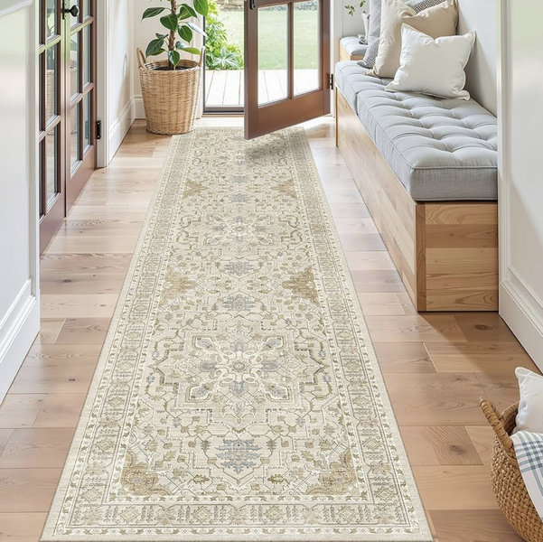 Runner Rug (Beige/Blue, 2 x 8)