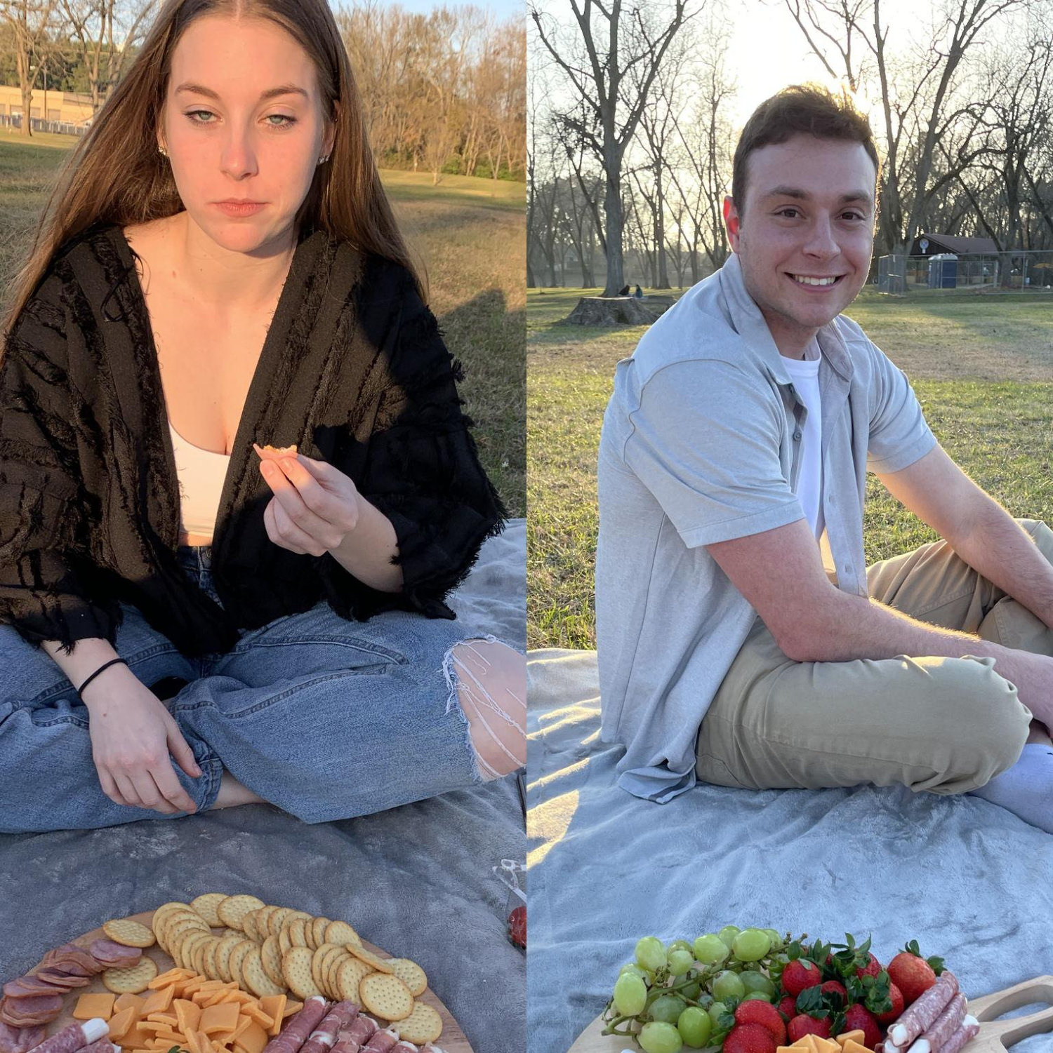 Our first official date! Featuring the photo Emma took of Griffin vs the photo Griffin took of Emma