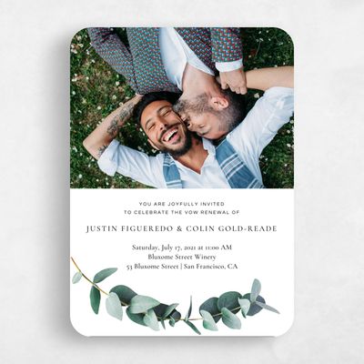 White Rounded Wedding Invitation - Galata Vow Renewal