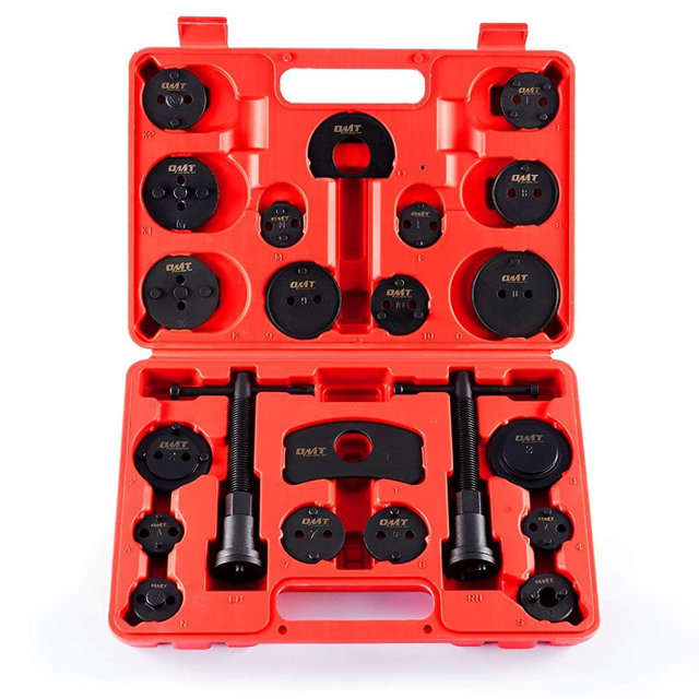 Orion Motor Tech Disc Brake Pad and Caliper Service Tool Kit | Professional Disc Brake Caliper Compression Tool Kit | Universal Disc Brake Caliper and Piston Wind Back Tool Set with Case