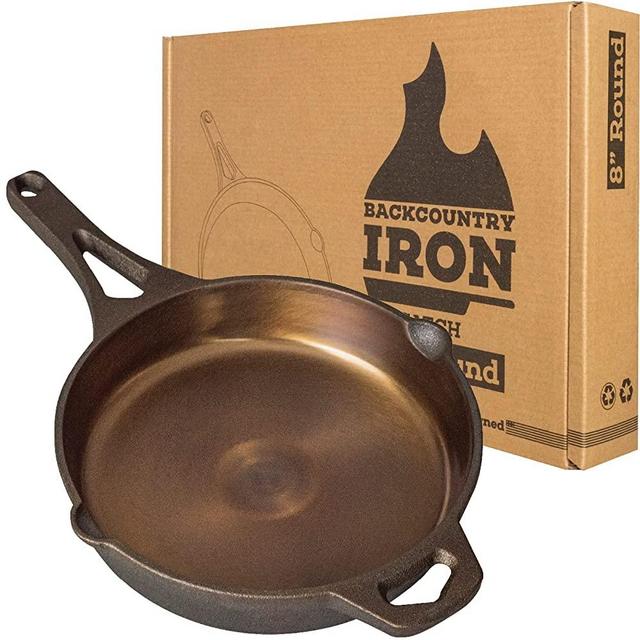Backcountry Iron Round Wasatch Smooth Cast Iron Skillet (8 Inch), Bronze