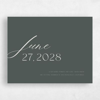 Dark Seaweed, Green Wedding Save the Date - Zion Landscape