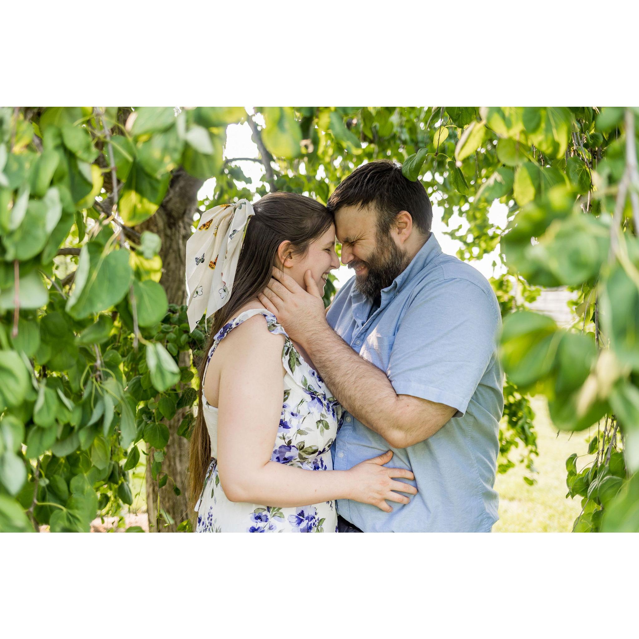 We did an Engagement photo shoot through Minnetrista's paths and gardens in June of 2023.