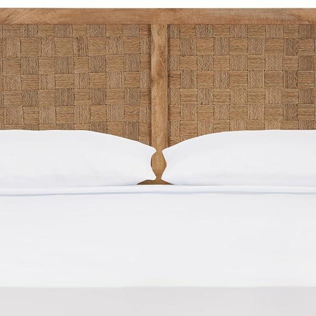 SAFAVIEH Home Collection Halvor Natural Rattan Solid Wood King Size Headboard