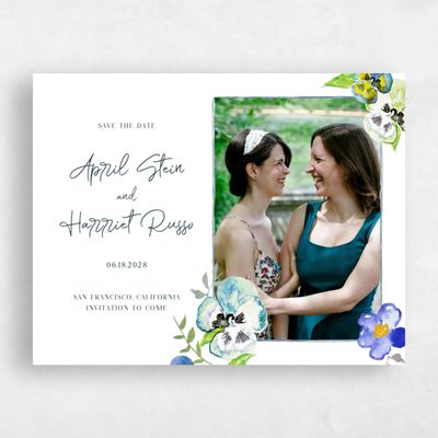 Blue Magnet Wedding Save the Date - Castellina Portrait