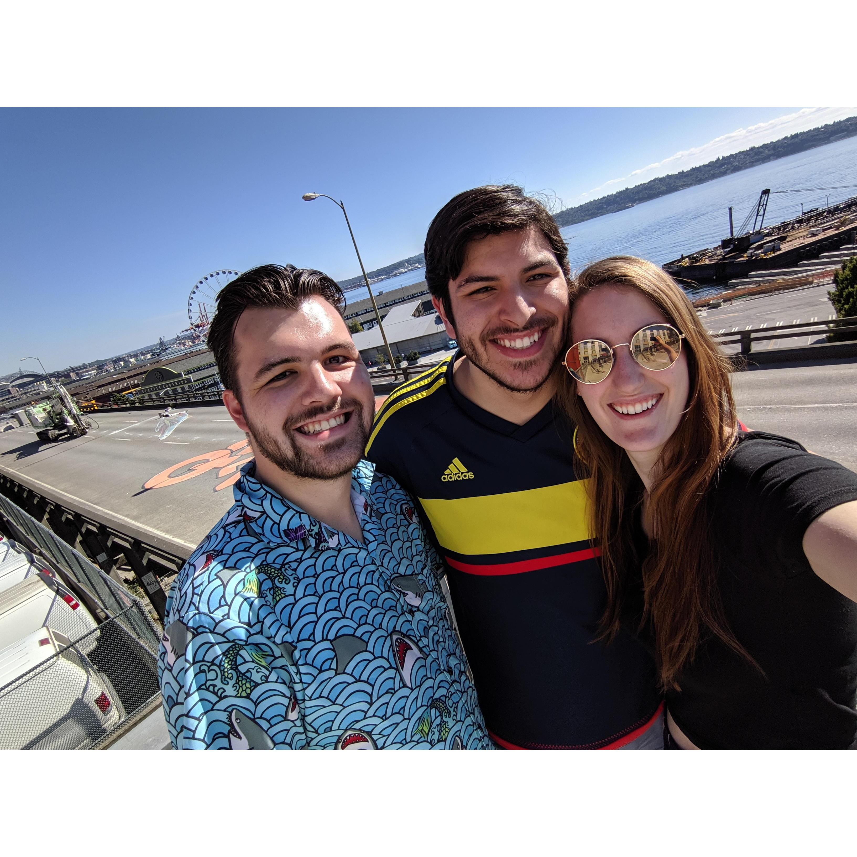 Best man Larry visiting us in Seattle, June 2019