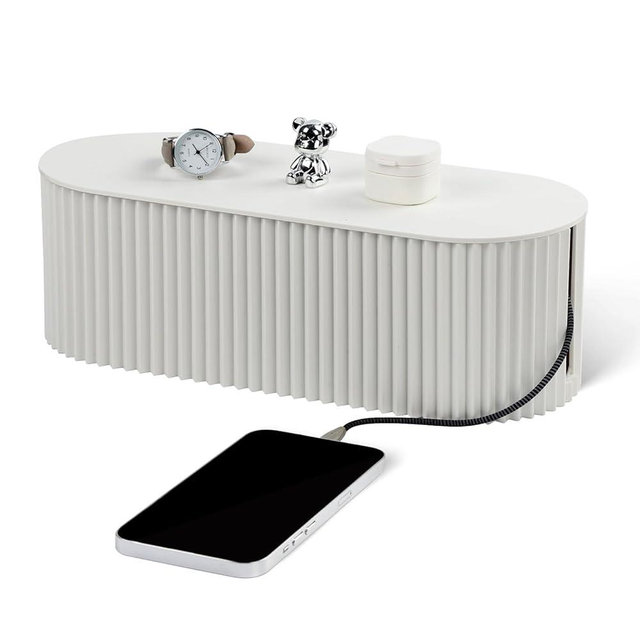 RAMFIYN Large Cable Organizer Box for Power Strips, Surge Protectors, Chargers, TV Computer Wires - White
