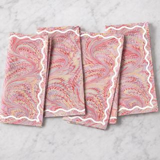Italian Marbled Cloth Dinner Napkin, Set of 4