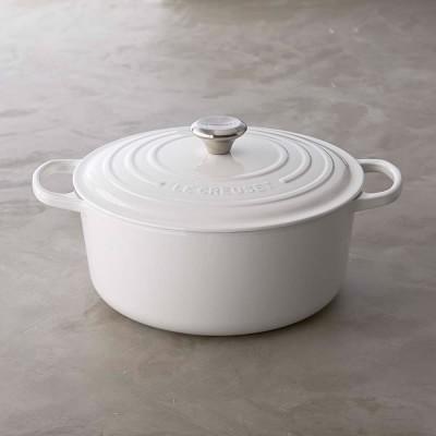 Le Creuset Signature Cast-Iron Round Dutch Oven, 7.25-Qt., White