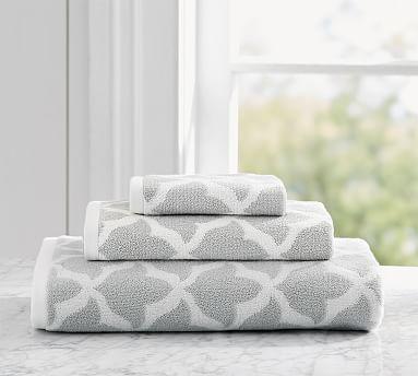 Marlo Jacquard Organic 4x Bath Towels - Gray Mist