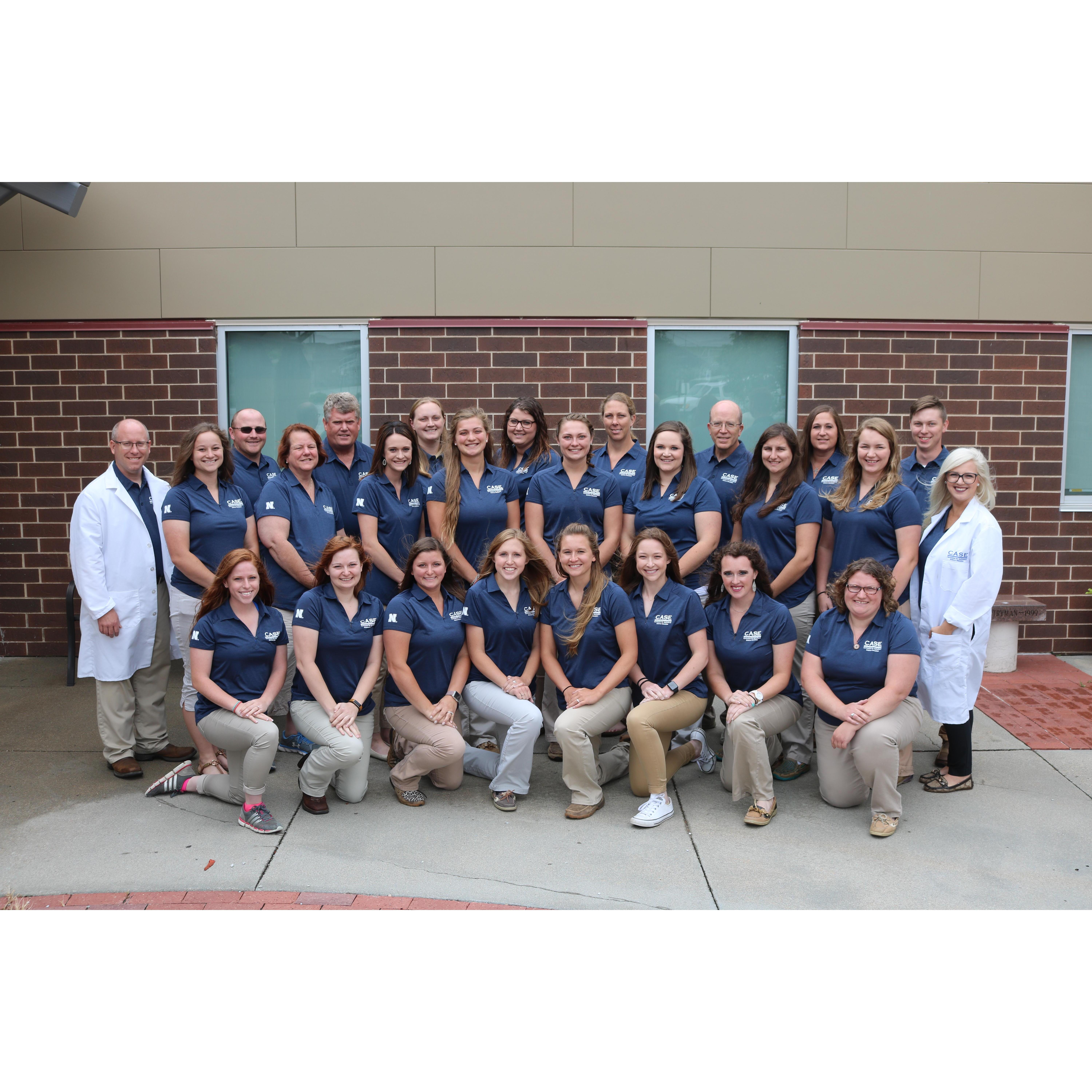 Our first photo together...at our curriculum training we were talking about! See if you can spot us. :)