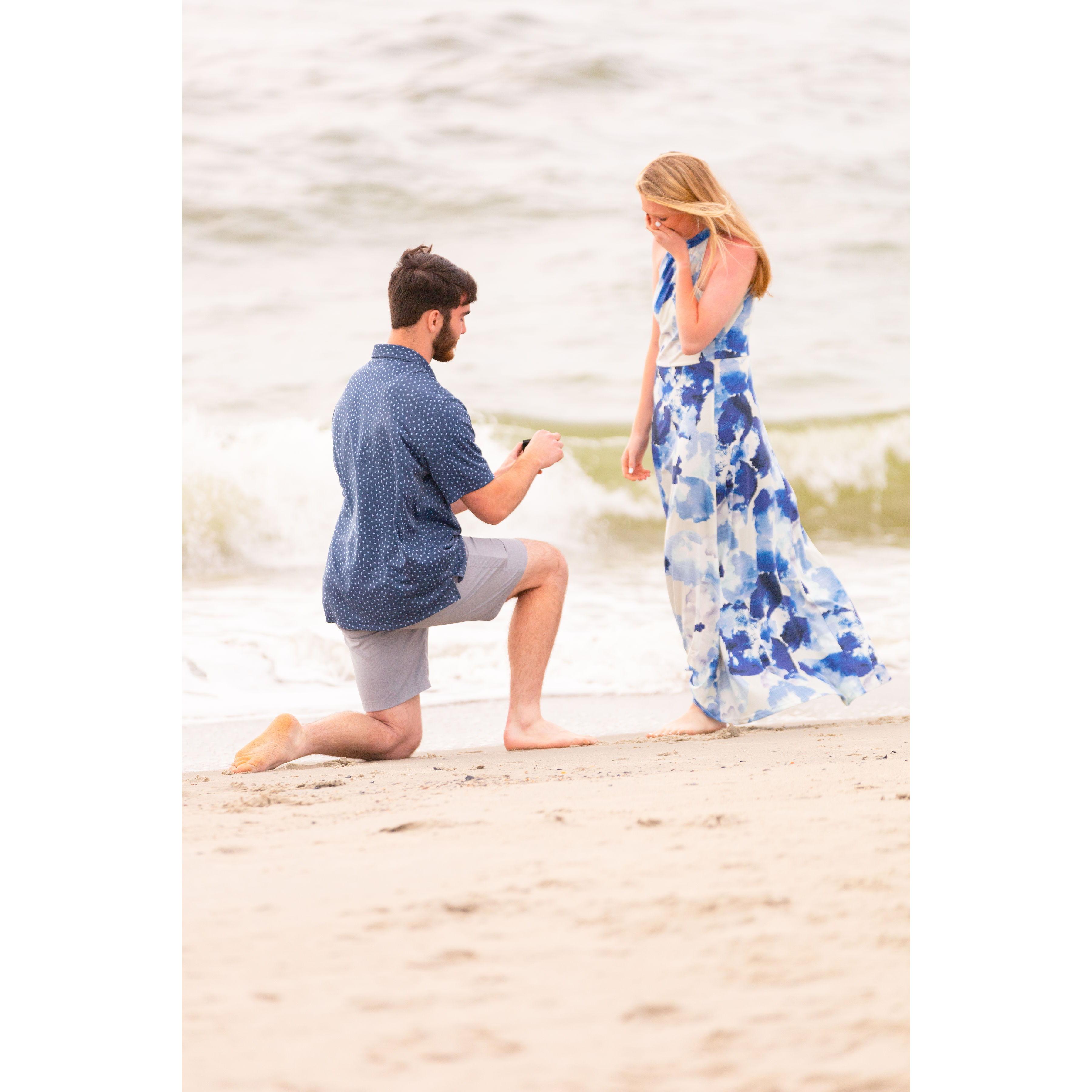 Lucas proposed on our 3rd beach trip together!