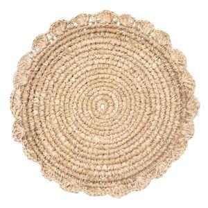 Blossom Natural Round Placemat Flower, Set of 4
