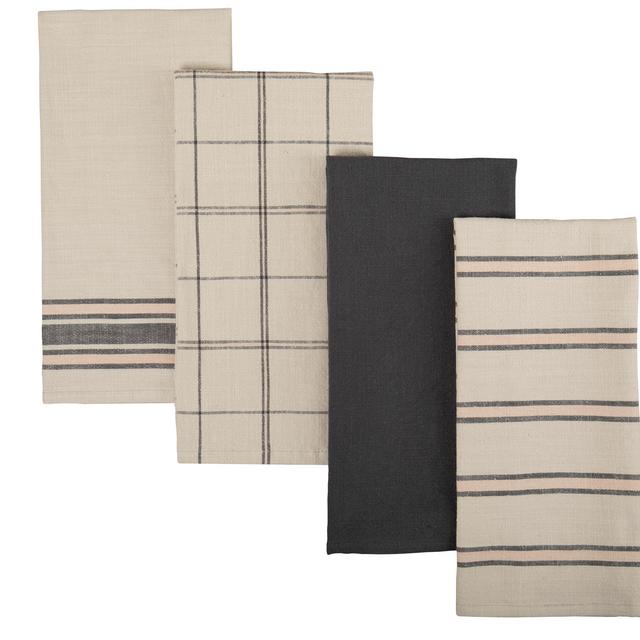 Mainstays Contemporary 4 Piece Kitchen Towel Set, Gray