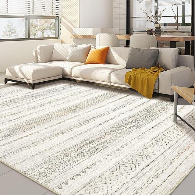 8x10 Area Rugs Living Room Rug: Washable Large Soft Boho Modern Neutral Stain Resistant Indoor Floor Carpet Low Pile Accent Rugs for Bedroom Under Ded Playroom Nursery Dorm Dining Room- Colorful