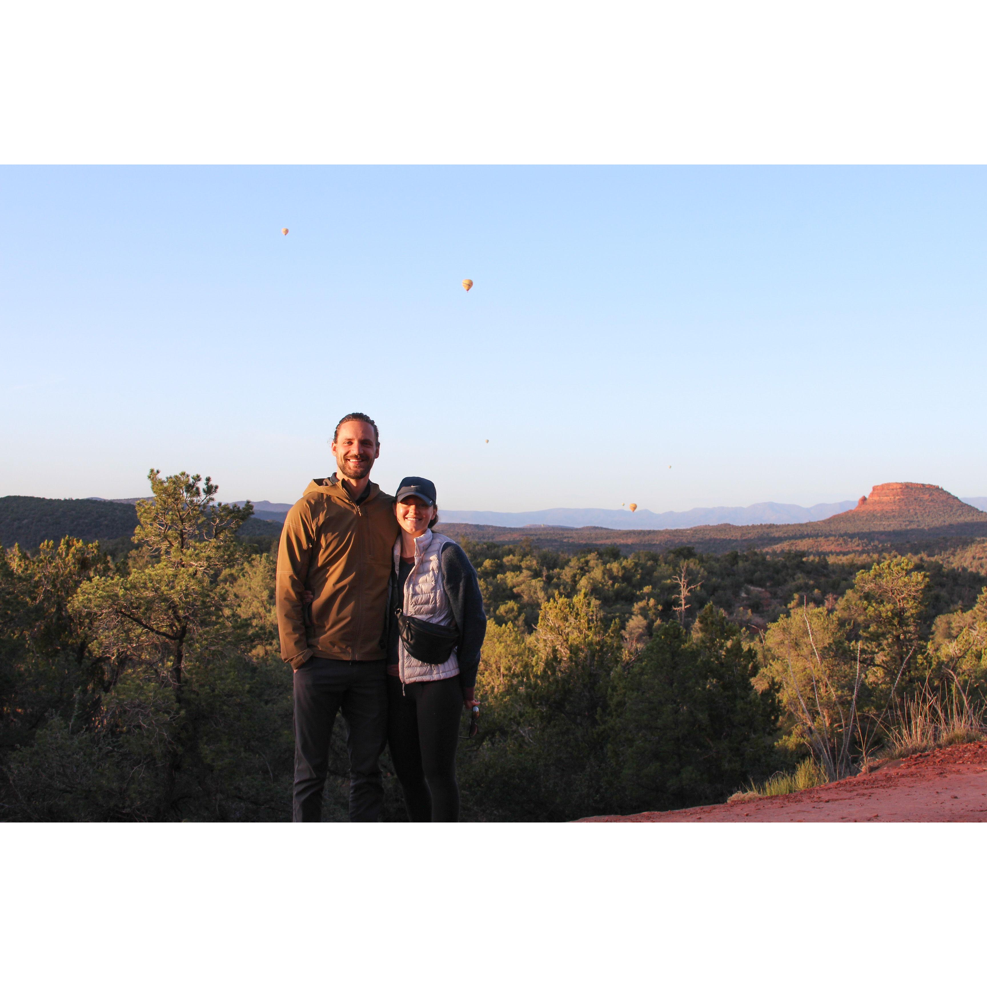 Beautiful sunrise in Sedona, 2022. We raced to the end of the trail for our sunrise view only to discover that we were on the wrong trail..