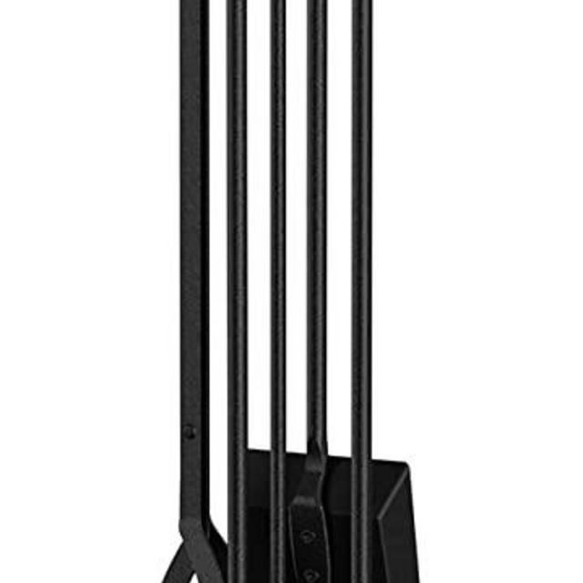 FireBeauty Fireplace Tools Set 5 Pieces Wrought Iron Fire Place Pit Poker Holder 31" H (Bronze)