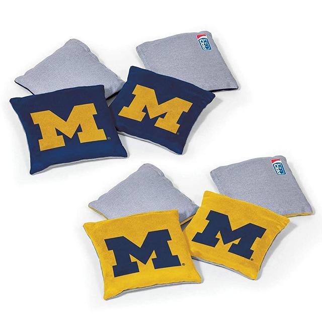 NCAA College Dual Sided Bean Bags by Wild Sports, 8 Count, Premium Toss Bags for Cornhole Set - Great for Tailgates, Outdoors, Backyard
