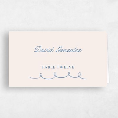 Cobalt, Blue Wedding Place Card - Boracay