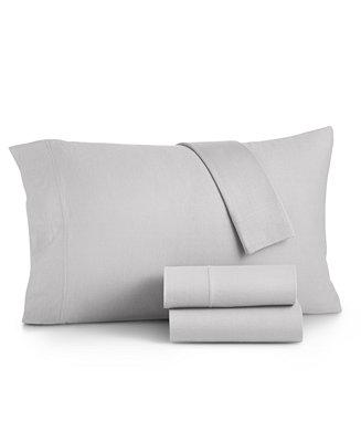 Martha Stewart Essentials Jersey Knit 3 Pc. Sheet Set, Twin, Created for Macy's