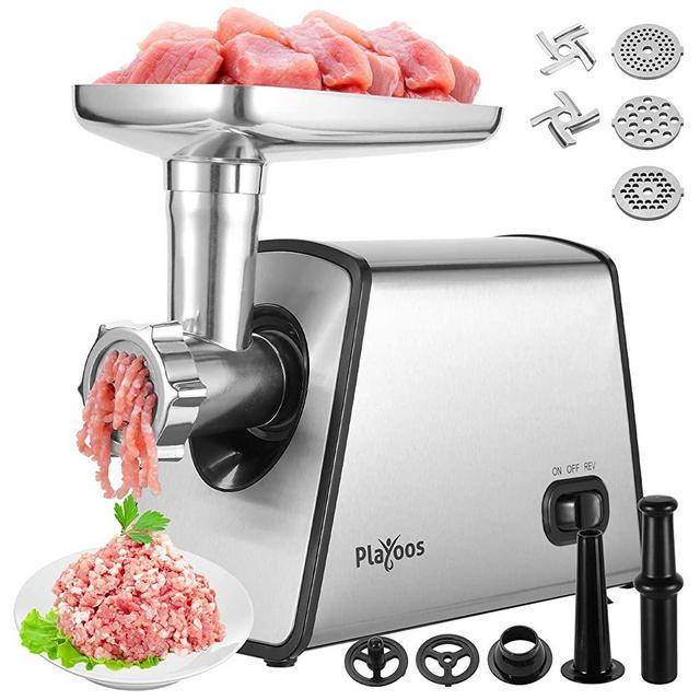Electric Meat Grinder,Stainless Steel Meat Mincer Sausage Stuffer,2600W Food Grinder with 3 Grinding Plates,2 Blades, Sausage Kubbe Kit Sets,Meat Grinder for Home Kitchen Use
