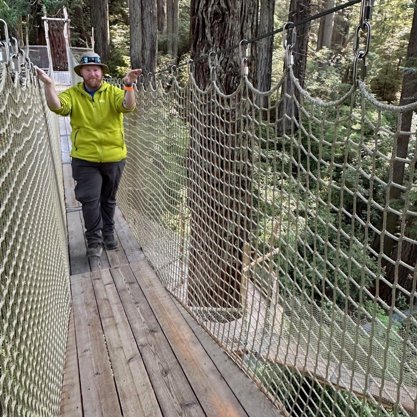 Exploring the Redwoods 100 feet off the ground.