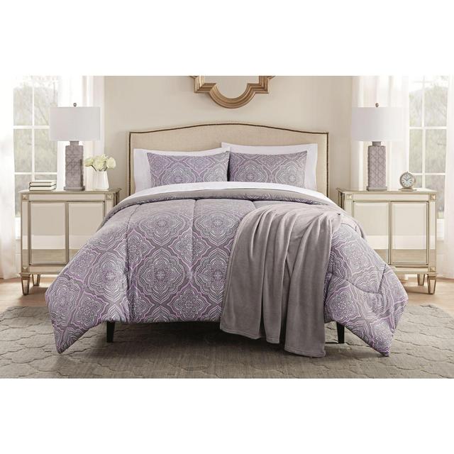 Lilly 8-Piece Queen Comforter Set in Purple