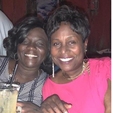 Barbara wishing Terri a happy birthday in Orlando at B.B. Kings.