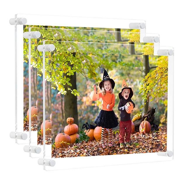 NIUBEE 11x14 Clear Acrylic Wall Mount Picture Frame Floating Frames for Photography Display (3Pack))
